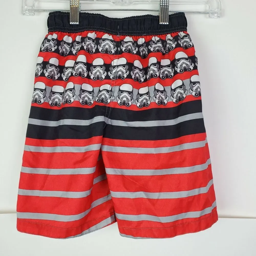 Star Wars Boys Swim Trunks Red Darth Vader‎ Storm Trooper Size Small